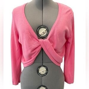 Talbots Cotton and Viscose Blend‎ Pink Twist Front Long Sleeve Sweater Medium